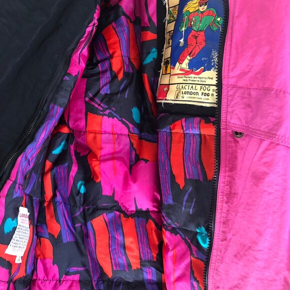 Vintage Pink Insulated Ski Coat Women's Petite - Picture 10 of 14